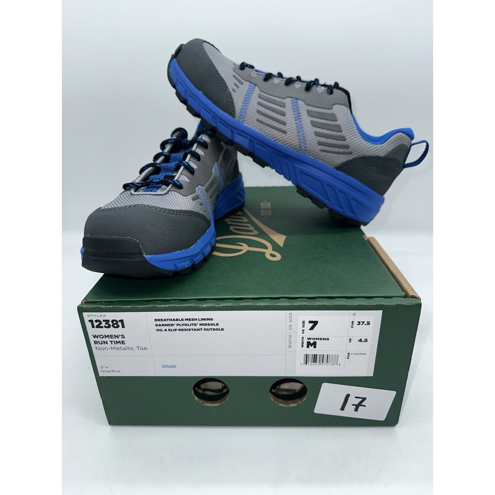 DANNER Run Time 12381 3" Blue/Gray ESD/Slip Resist Comp Toe Women's Size 7 M